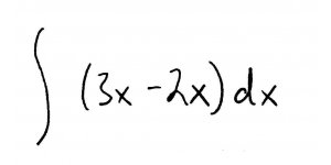 Integral for finding the area of the left region.