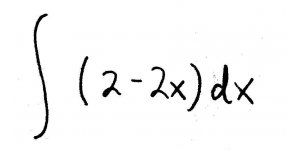 Integral for finding the area of the right region.